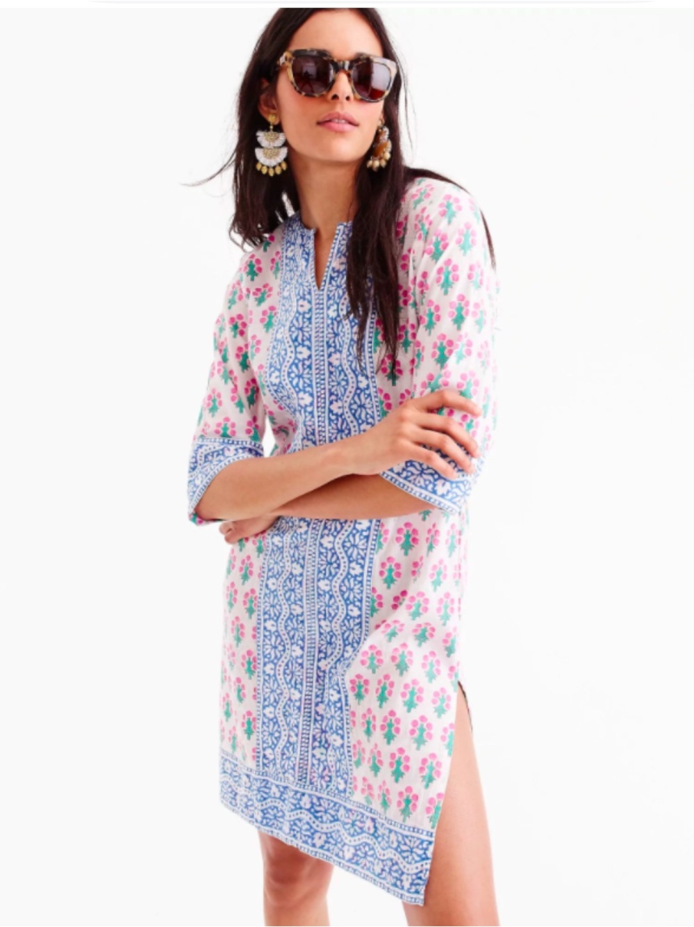 SZ Blockprints x J.Crew Long Kurta Tunic Dress NWT